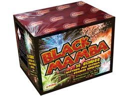 Black Mamba:    Neuartige Effekte mit maximaler Füllmenge zeichnen diese Komplettfeuerwerks