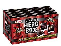 Hero Box:    Sensationelle 44 Schuss Kombi-Batterie  mit Fächer-Effekten  und abwechslun