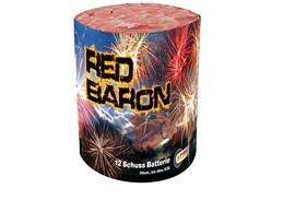 Red Baron:   12-Schuss-Batterie, bis 40 Meter hoch steigende rote brilliant Blinkerbukett